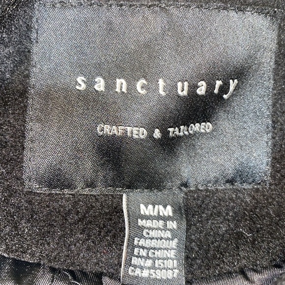 Sanctuary black wool blend Shacket/ Jacket. Quilted lining. Pockets. Size M.NWT - Picture 8 of 11